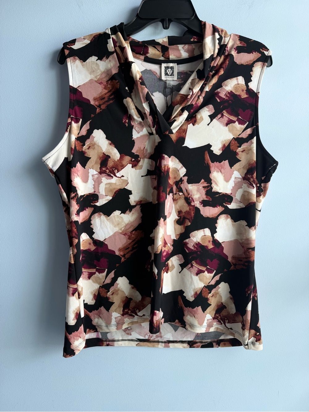 Anne Klein Women's Multicolor Triple Pleat Blouse Top Size Large